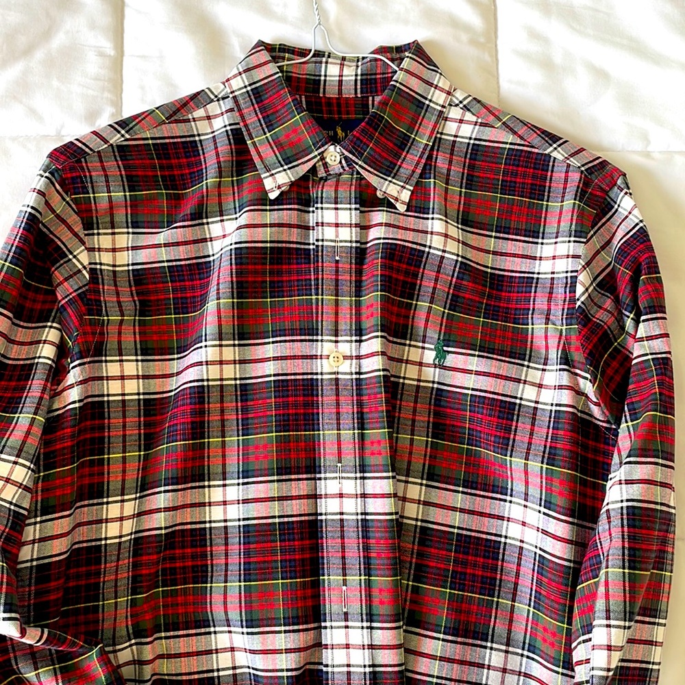 Medium Ralph Lauren long sleeve dress shirt. Always dry cleaned